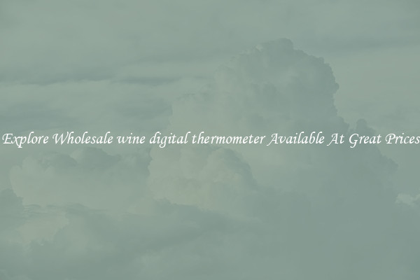 Explore Wholesale wine digital thermometer Available At Great Prices
