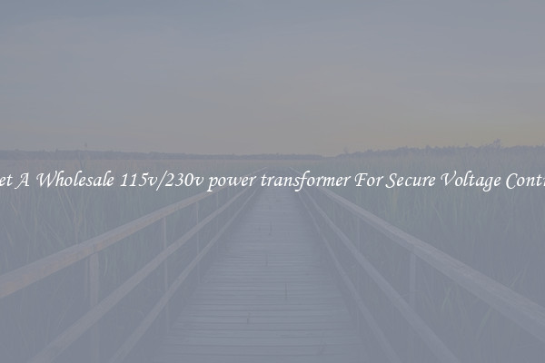 Get A Wholesale 115v/230v power transformer For Secure Voltage Control