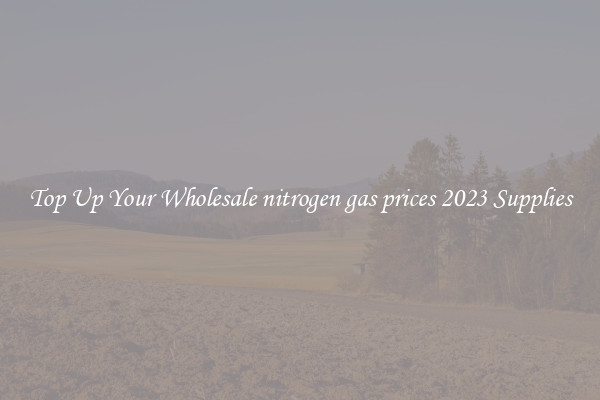Top Up Your Wholesale nitrogen gas prices 2023 Supplies