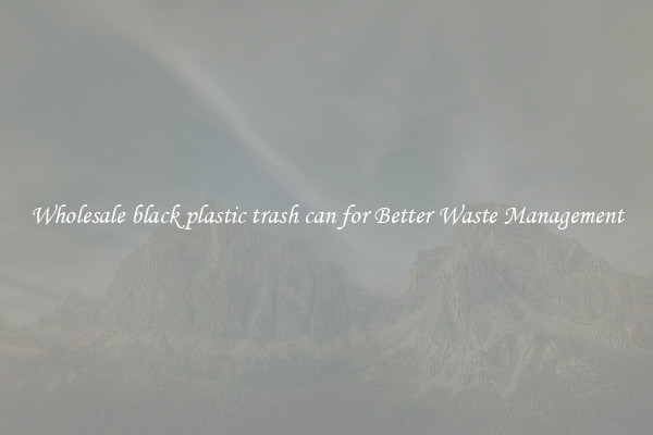 Wholesale black plastic trash can for Better Waste Management
