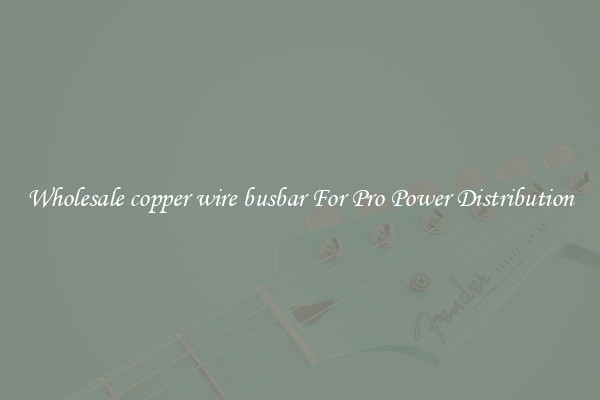 Wholesale copper wire busbar For Pro Power Distribution