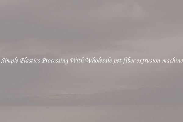 Simple Plastics Processing With Wholesale pet fiber extrusion machine