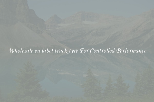 Wholesale eu label truck tyre For Controlled Performance